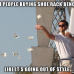 Rich people buying shoe rack benches like it's going out of style
